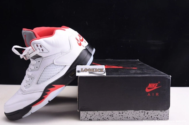 Official Maikesneakers Red Retro Air 5 Jordan Fire (2020) DA1911-102 Tongue Silver 0803